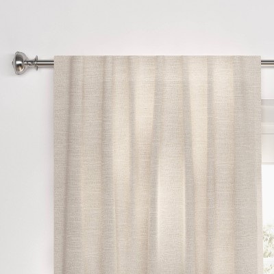 50"x84" Blackout Textural Overlay Window Curtain Panel Cream - Threshold™: Recycled Polyester, Solid, Indoor Use