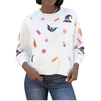 Women's Halloween Sequin Sweatshirt - Mary Square