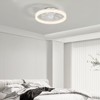 Ludomide 20" Low Profile Ceiling Fans with Lights and Remote,  Flush Mount Dimmable Fandelier for Bedroom Dining Room - 2 of 4