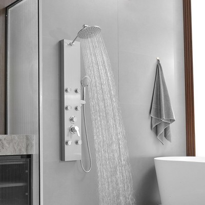Nickel Chrome 60.55'' Shower Panel with Adjustable Shower Head