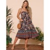 INSPIRE CHIC Women's Floral Skirts High Waist A Line Boho Maxi Skirt - 3 of 4
