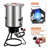 30 Qt Turkey Fryer ¨C Black, Aluminum Outdoor Deep Fryer with Propane Burner & Thermometer Kit - 4 of 4