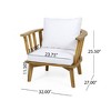Lyngins Acacia Wood Outdoor Club Chair with Water-Resistant Cushions, Open Slat Curved Backrest, Patio Accent Chair/Outdoor Chair for Backyard/Patio - 3 of 4