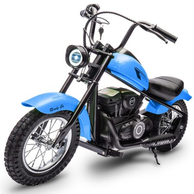 24V Electric Motorcycle with 2 Speed Max Up to 14MPH, LED Light, Leather Seat, Rear Brake,  for Kids 3-8 Years Kids