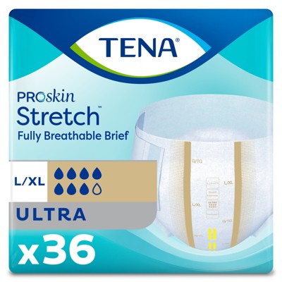 TENA ProSkin Stretch Ultra Incontinence Briefs, Heavy Absorbency, Unisex