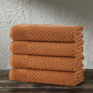 4pc Cotton Diamond Textured Towel Set - Isla Jade - 1 of 4