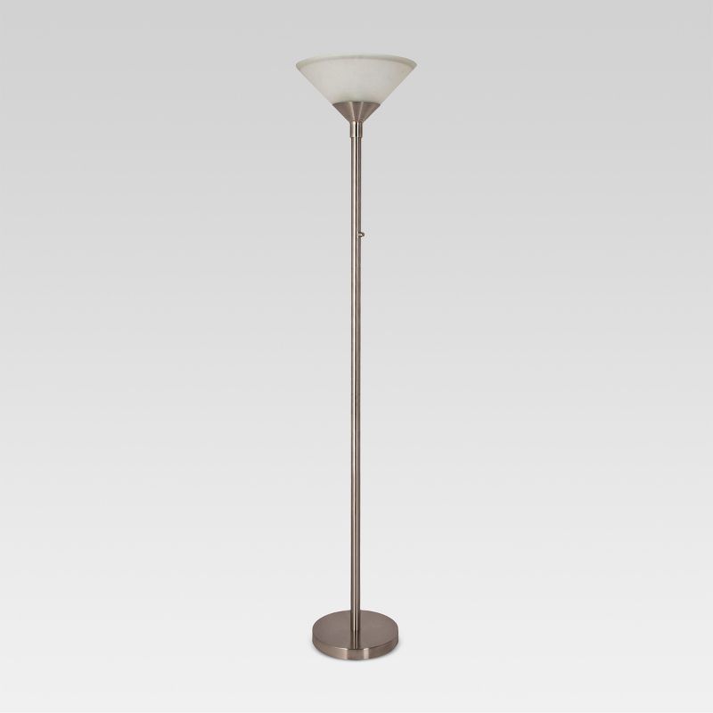 Torchiere Floor Lamp with Glass Shade - Threshold™, 1 of 9