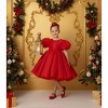 2Bunnies Girls' Organza Puff Sleeve Babydoll Fit & Flare Dress - 3 of 4