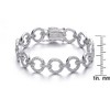 Guili Sterling Silver Cubic Zirconia Circle Link Bracelet, Radiant and Timeless Accessory with Exquisite Details for Everyday Elegance - 3 of 4
