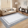 Modern Machine WashableArea Rug with Non Slip Backing Low Pile Accent Rug Foldable Contemporary Indoor Carpet - 2 of 4