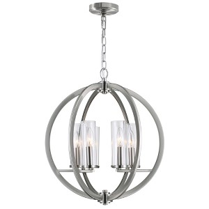 CWI Lighting Elton 6 Light Chandelier With Satin Nickel Finish - 1 of 4