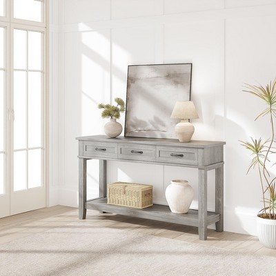 Entryway Table, Console Table with Storage Drawers, 3 Tier Farmhouse Wooden Sofa Table, Hallway Table for Entryway, Living Room