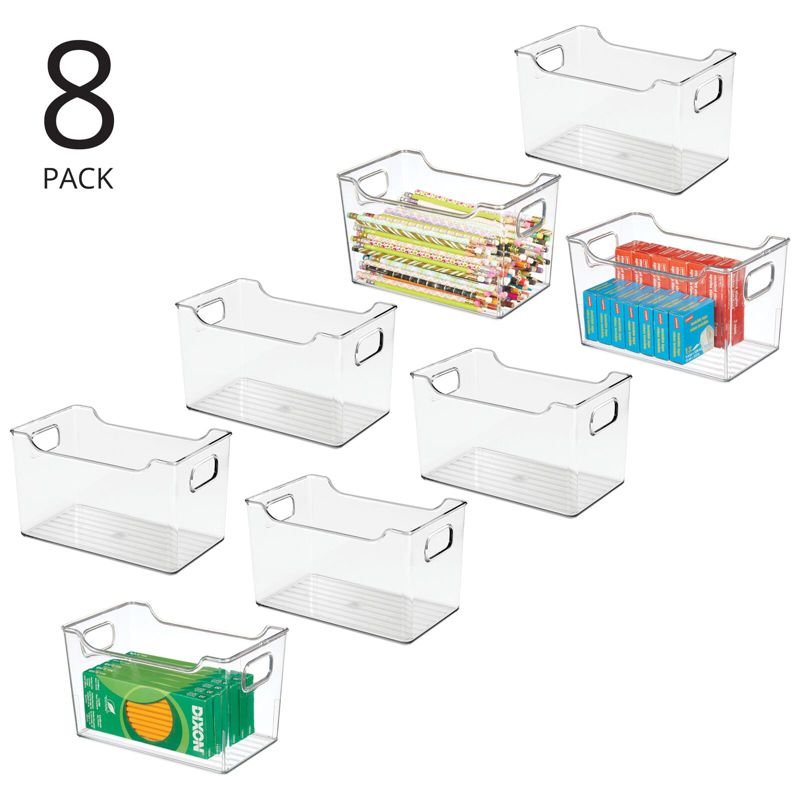 mDesign Deep Plastic Office Storage Container Bin with Handles, 2 of 8