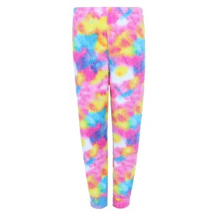 5 More Minutes Girl's Watercolor High Pile Fleece Lounge Pant - 1 of 4