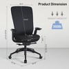 Ergonomic Office Desk Chair,High Back Office Chair with Mesh Back and Adjustable Lumbar Support, Grey - 2 of 4
