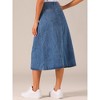 Allegra K Women's Casual High Waist A Line Jean Skirt - 4 of 4