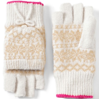 Lands' End Women's CashTouch Fair Isle Convertible Mittens