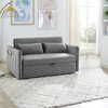 VASIP 3-in-1 Velvet Sleeper Sofa Bed w/USB, Adjustable Pull-Out Bed, 2 Lumbar Pillows & Side Pocket - Convertible for Living Room - 3 of 4