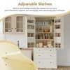 TIRAMISUBEST Farmhouse Kitchen Pantry, Freestanding Tall Cupboard Storage Cabinet with 3 Adjustable Shelves, 8 Door Shelves, 3 Drawers for Kitchen - 2 of 4