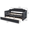 NicBex Twin Size Daybed with Trundle Upholstered Daybed Frame Extendable Day bed with Waved Arms for Living Room - 2 of 4