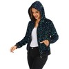 Anna-Kaci Women's Hooded Sequin Jacket with Front Zipper Closure and Ribbed Trim - X Large, Mermaid - 3 of 4