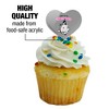 This is My Party Face Heart Love Cupcake Picks Toppers Decoration Set of 6 - 3 of 4
