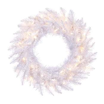 Vickerman Artificial Sparkle White Spruce Wreath
