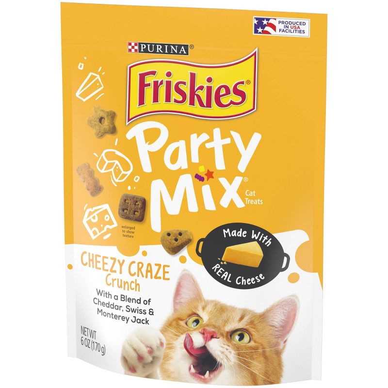 Purina Friskies Party Mix Cheese Craze Crunch Crunchy Cat Treats - 6oz, 6 of 7