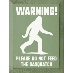 Slickblue Funny Sasquatch Warning Sign, Rustic Knotty Pine, 9x12 Wood Wall Plaque, Multiple Colors - 1 of 3