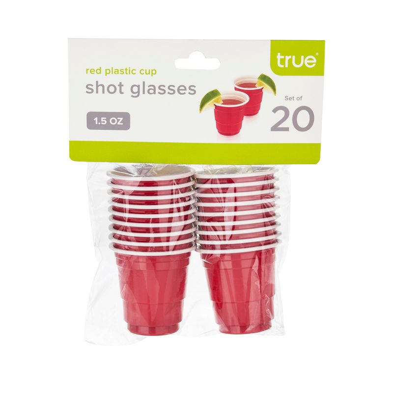 True Red Party Shot Glasses, Plastic Cup Shot Glasses, Disposable Shot Glasses, Shot cups for Party, Jello Shot Glasses, Set of 20, 1.5oz, Red, 5 of 6