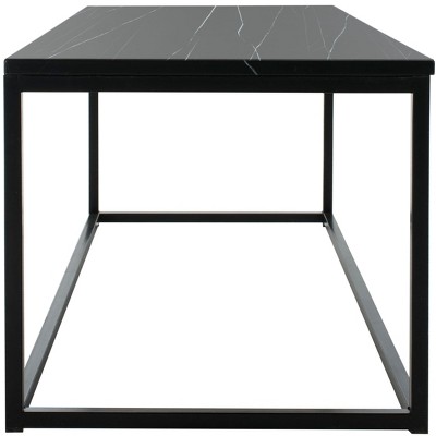 Baize Black Marble and Metal Rectangular Coffee Table