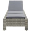 vidaXL Sunbed with Cushion Gray Poly Rattan - 4 of 4