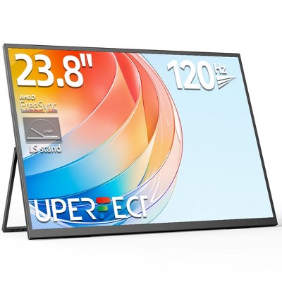 23.8" Large Portable Monitor, FHD 120HZ 100% SRGB IPS USB-C HDMI Work Home Gaming Second Monitor W/180° Adjustable Stand for Laptop, MacBook, Phones