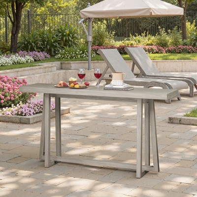 GDFStudio Miles Industrial Indoor/Outdoor Rectangular Magnesium Oxide and Metal 60" Console Table