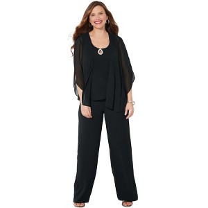 Catherines Women's Plus Size Accolades Georgette Pant Set - 1 of 4
