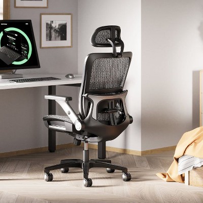 Black Mesh High Back Ergonomic Executive Swivel Chair with Adjustable Arms