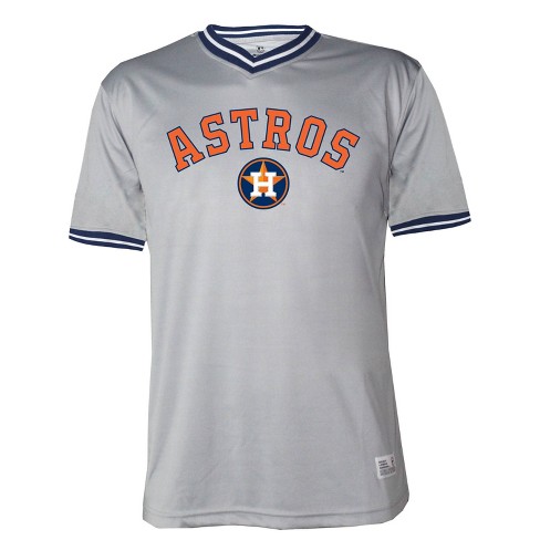 MLB Houston Astros Gray Men's Short Sleeve V-Neck Jersey - S