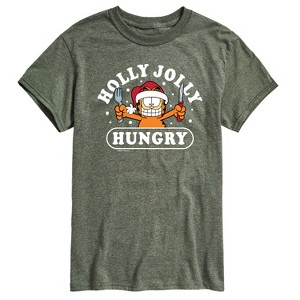 Men's - Garfield - Christmas Holly Jolly Hungry Short Sleeve Graphic T-Shirt - 1 of 4