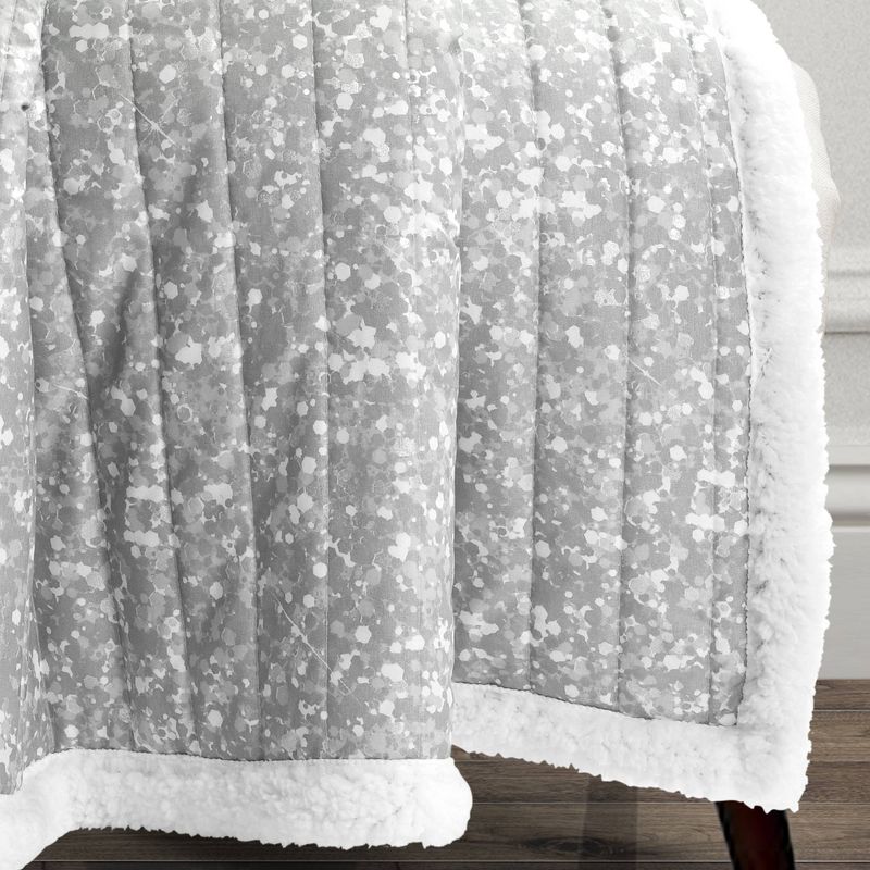 50" x 60" Glitter Ombre Metallic Print Machine Washable Faux Shearling Throw - Lush Décor, 6 of 10