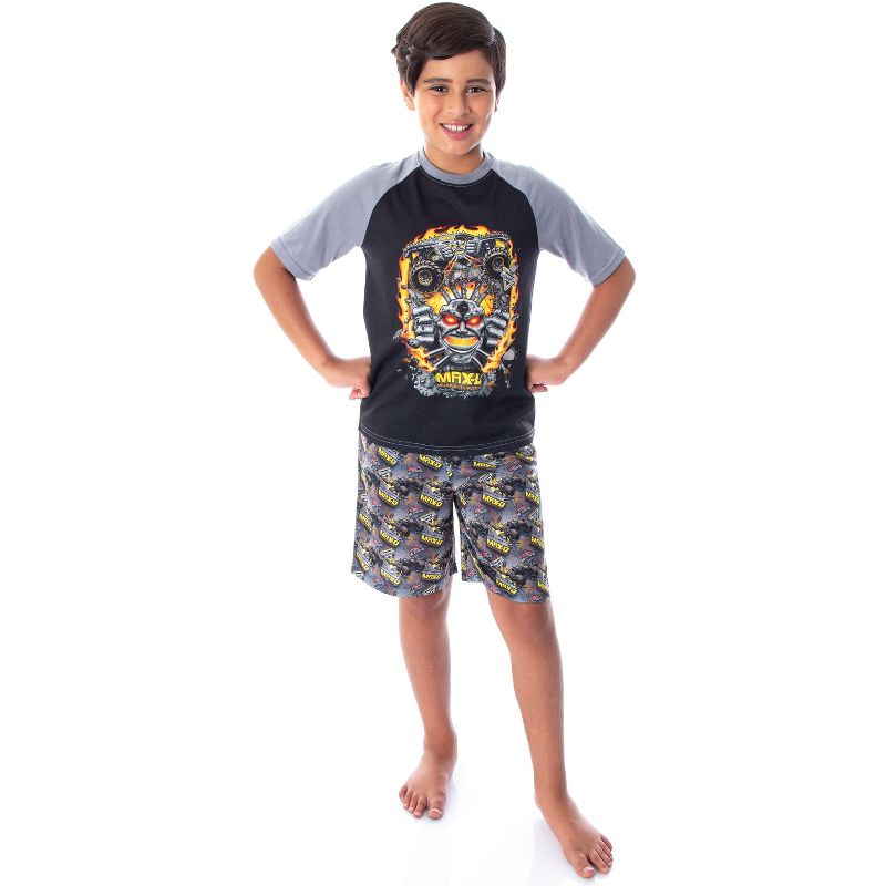 Monster Jam Boys' MAX-D Monster Truck 2 PC Shirt And Shorts Pajama Set, 5 of 6