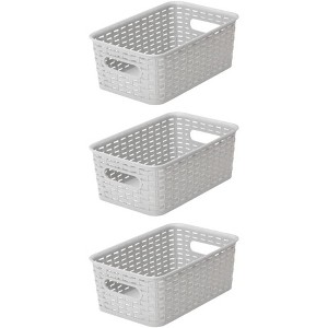 YBM Home Plastic Rattan Storage Box Basket Organizer for Bathroom, Pack of 6 - 1 of 4