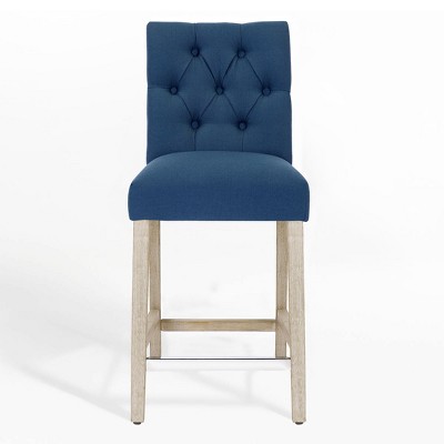 WestinTrends 24" Linen Fabric Tufted Counter Stool