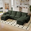 Kayamas 107'' Soft Corduroy Modular L-Shaped Sectional Sofa, 3-Seater Couch with Movable Ottoman for Living Room - 2 of 4