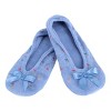 CTM Women's Floral Embroidered Terry Ballerina Slipper House Shoe - 2 of 4