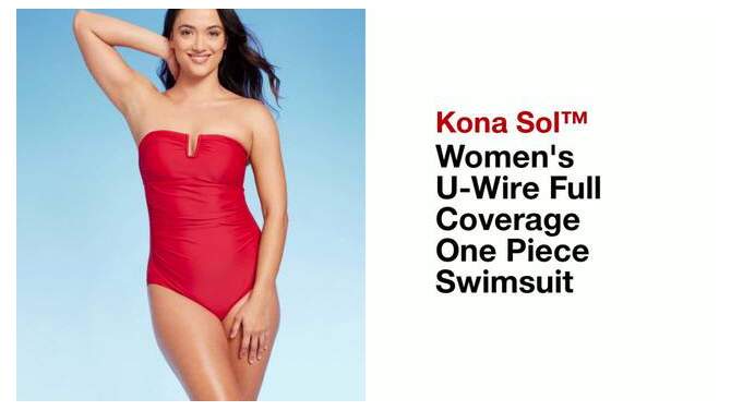 Women&#39;s U-Wire Full Coverage One Piece Swimsuit - Kona Sol&#8482; Black XS, 2 of 17, play video