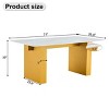 Rectangular Dining Table With Tempered Glass Tabletop,MDF Table Legs,Dining Table For 8 People,Suitable For Dining Room,Living Room-Cuddlewood - 4 of 4