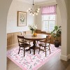 Acekool [Green Pink] Floral Print Runner Rug, Washable Low Pile Non-Slip Carpet for Entryway, Kitchen, Nursery & Playroom [2x6 Ft] - 3 of 4