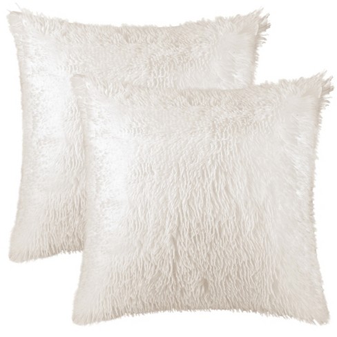 2pcs White Throw Pillow Inserts, Square Pillows Decorative Sofa Pillows  Fabric Fluffy Soft Pillows For Bed, Sofa Couch Car Home Decor, 18*18 Inch