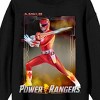 Power Rangers Jason Lee, Red Ranger on Black Long Sleeve Adult Crew neck - 2 of 3