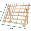 JumblCrafts 60-Spool Wooden Embroidery Thread Holder w/ Hanging Hooks Wall-mountable, Sewing Organizer & Embroidery Rack, Freestanding, Flip-Out Legs - 3 of 4